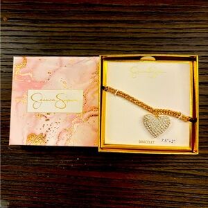 NEW Jessica Simpson Gold Heart Bracelet